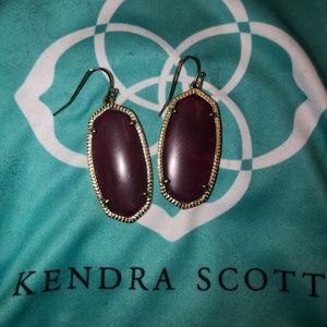 Kendra Scott Maroon Gold Drop Elle Earrings